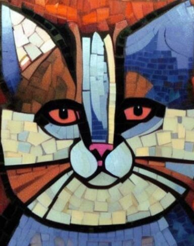 A mosaic of a kitty