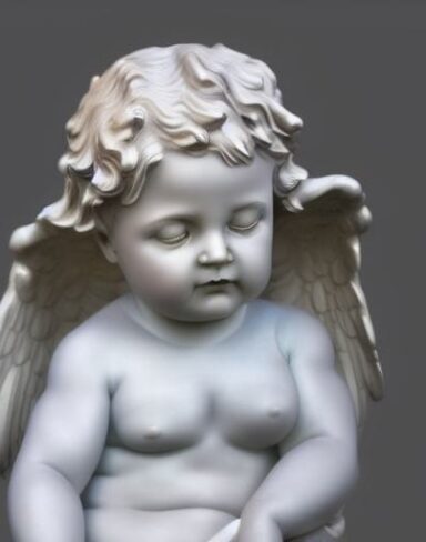 A statue of a baby angel