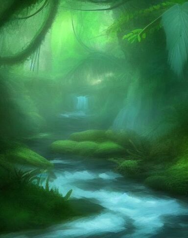 A stream running through the forest