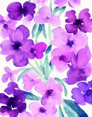 A watercolor painting of floral on a white background by Sydney Carline