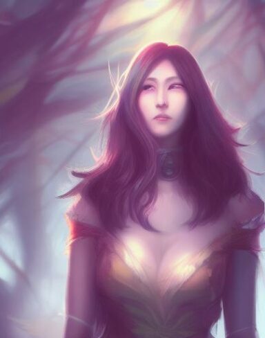 A woman standing in the forest