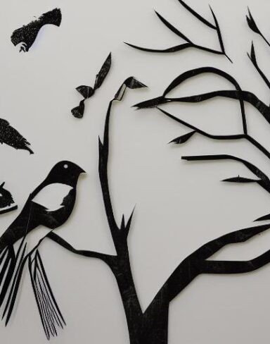 Bird and tree paper cut
