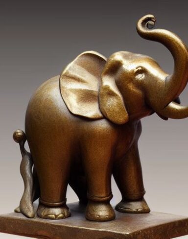 Bronze elephant statue