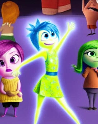 Inside out Disney characters in a movie