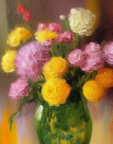 Painting of some flowers in a vase