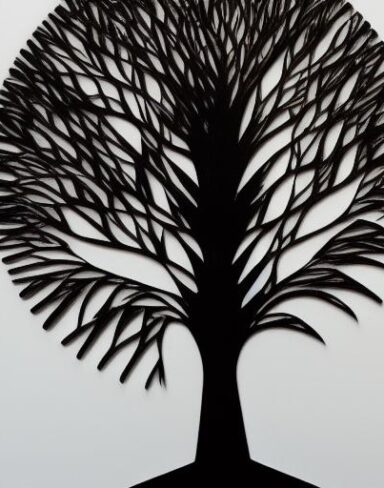 Paper cutting art of tree