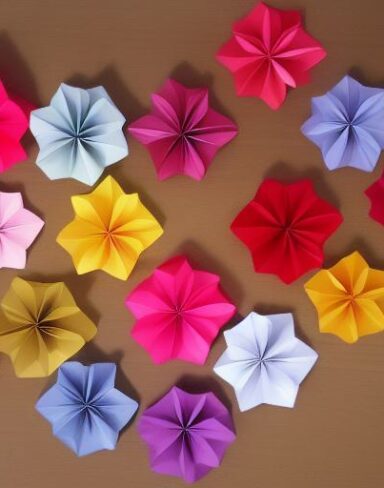 Paper flowers in different sizes