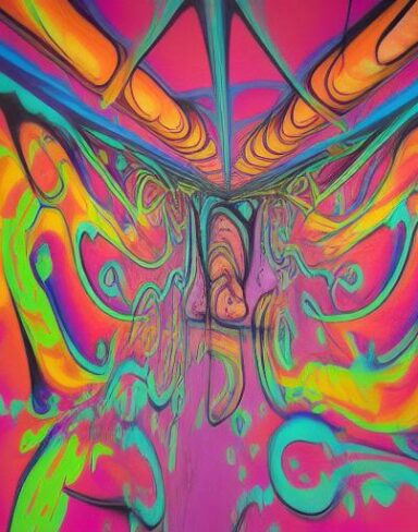 Psychedelic art wall painting