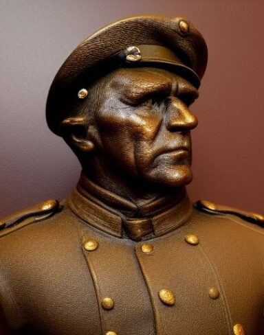 The man bust in a military uniform