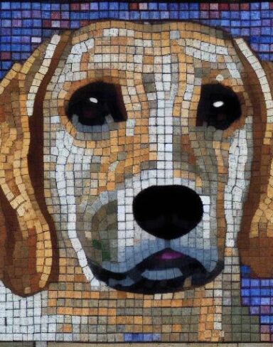 The mosaic of a dog