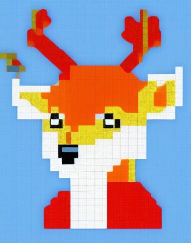 A deer with blue background