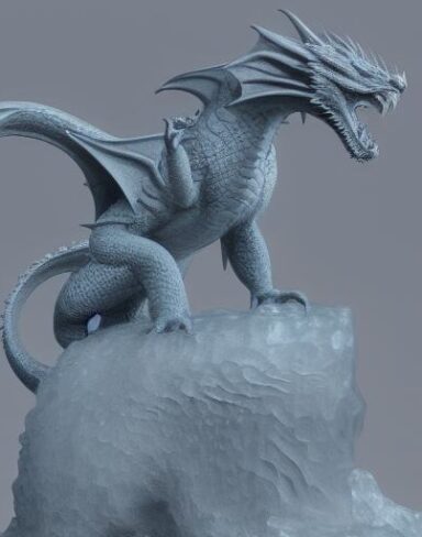 A dragon ice carving sculpture