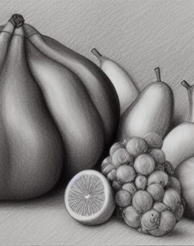 A drawing of a fruits