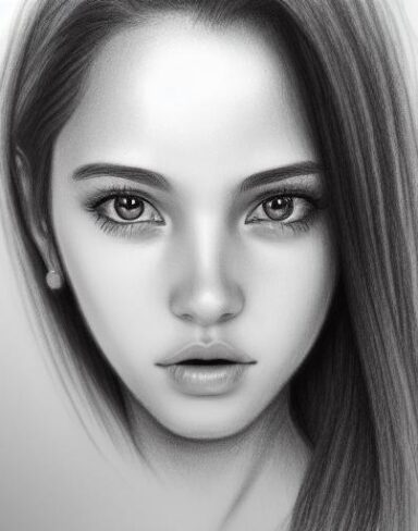 A drawing of a stunning girl