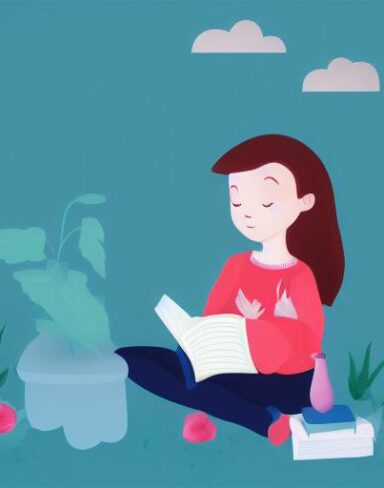 A girl reading a book