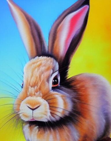A painting of a rabbit