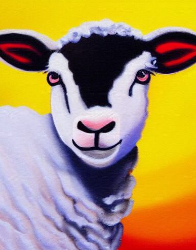 A painting of a sheep
