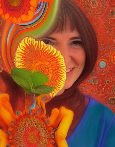 A panoramic psychedelic artworkinspired by Amanda Sage