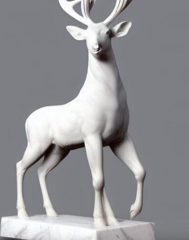 A white deer statue