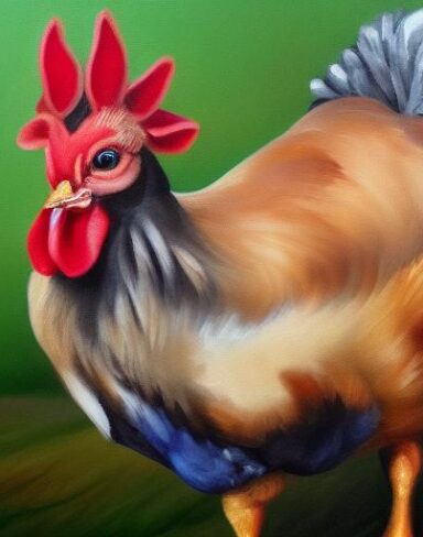 Animal painting of a hen