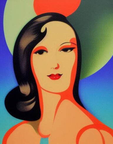 Art deco poster of woman face