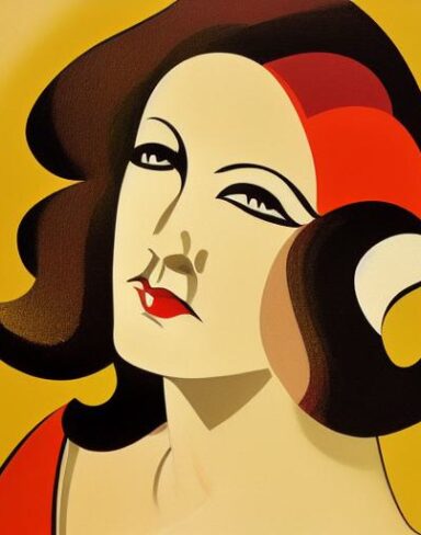 Art deco poster with a woman face