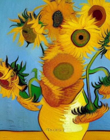 Art painting of sunflowers