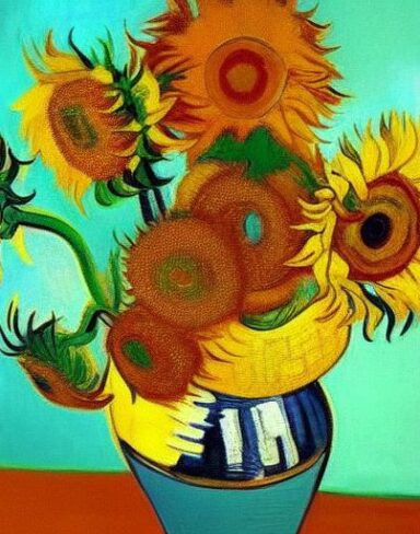 Art painting of sunflowers