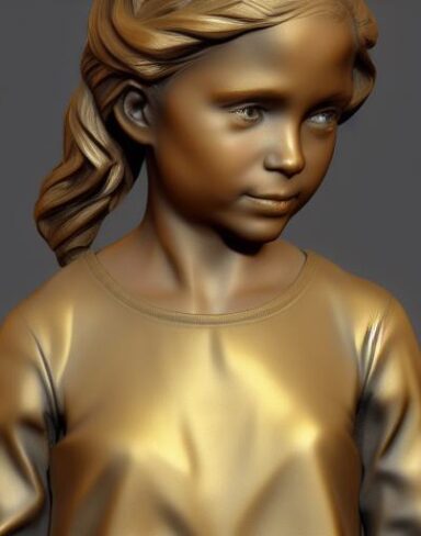 Bronze bust of the young girl