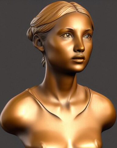 Bronze bust of the young lady