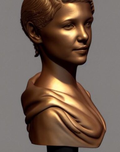 Bronze bust of young lady