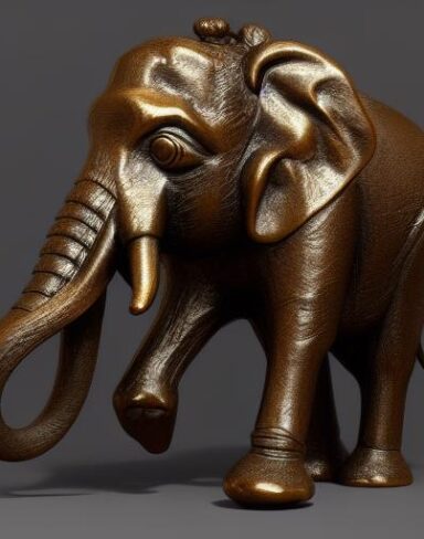 Bronze elephant statue