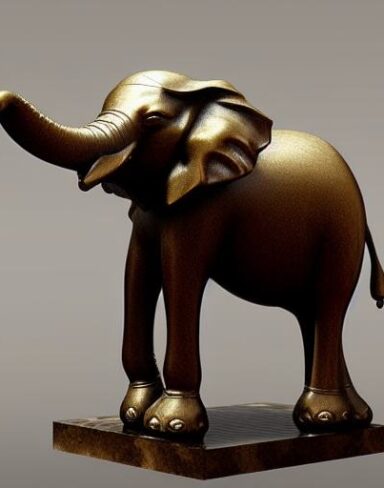 Bronze elephant statue