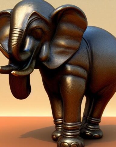 Bronze elephant statue