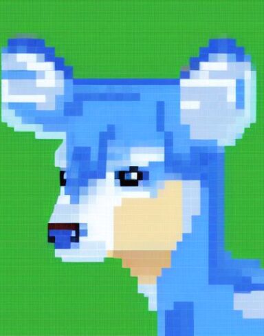 Deer with blue background