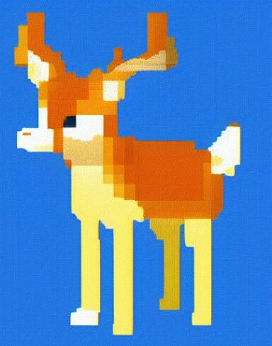 Deer with blue background