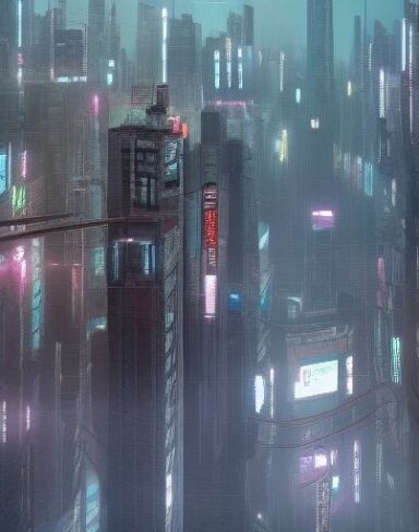 Digital city with lots of buildings