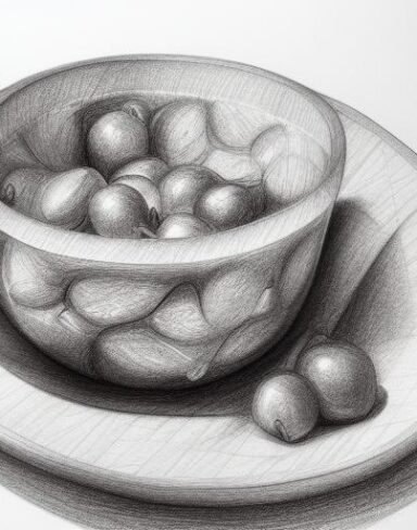 Drawing of fruit bowl