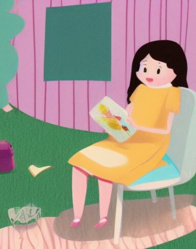 Girl sitting on a chair