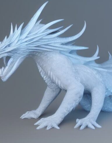 Ice sculpture of a ice dragon