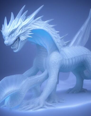 Ice sculpture of a ice dragon