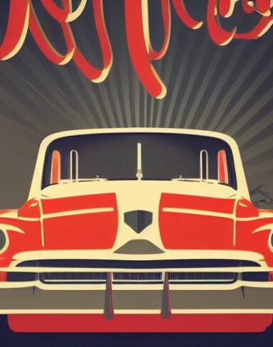 One vintage poster advertising vehicle