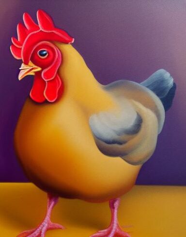 Painting of a hen