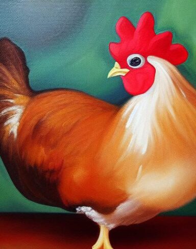 Painting of a hen