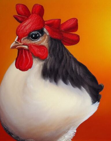 Painting of a hen