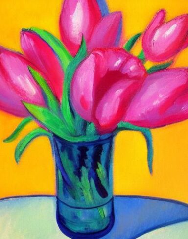 Pink flowers in the vase