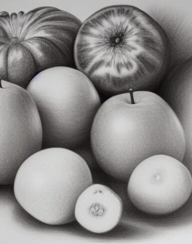 The drawing of fruits