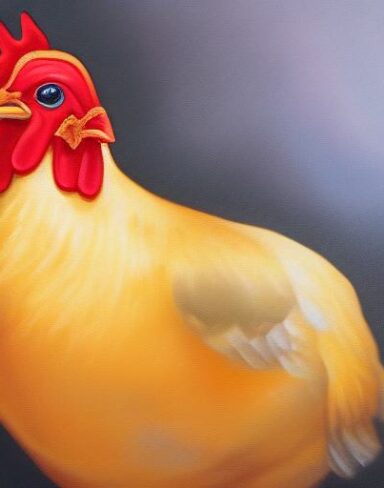 The painting of a hen