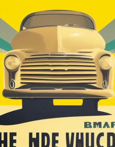 The vintage poster advertising vehicle