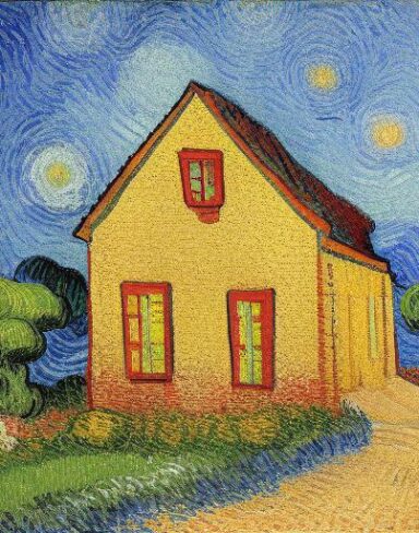 Van gogh art painting of a house